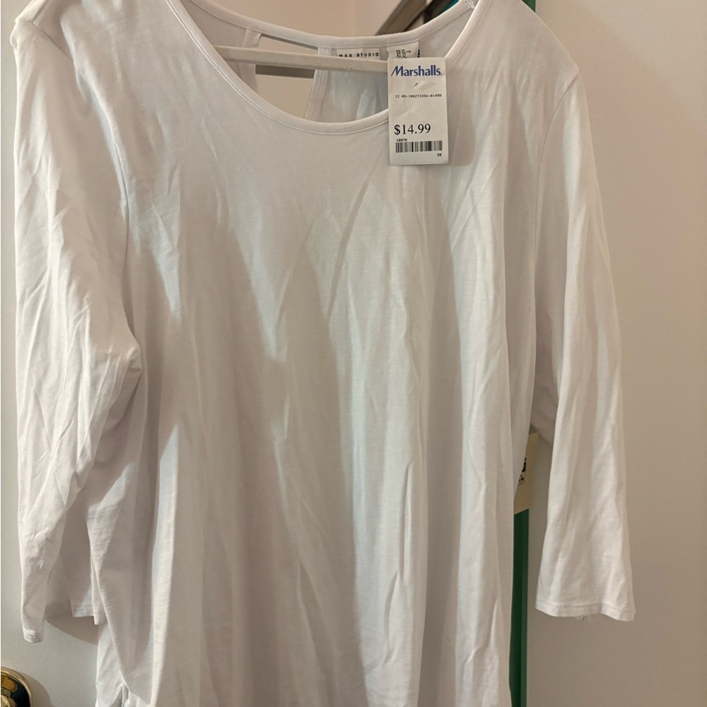 Max Studio White Long Sleeve Top